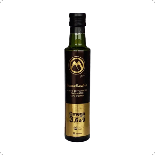 Aceite Orgánico y Extra Virgen de Sacha Inchi Gold (250 mL)